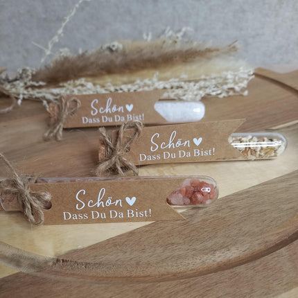 Wedding Gifts, Gastgeschenke, Goodie Bag, Giveaway, Geschenke für deine Gäste, Im Reagenzgefäß aus Kunststoff