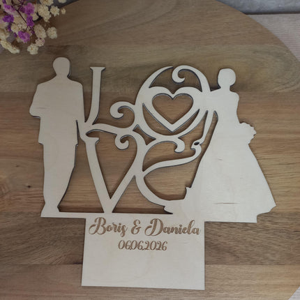 Zur Hochzeit, Resin, Holz gelasert, Teelichthalter oder Reagenzglas, Wunschgravur, personalisierbar
