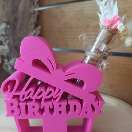 Geburtstagsgeschenk 3D gedruckt mit Reagenzglas ( Kunststoff) Geldgeschenk, Personalisierung möglich