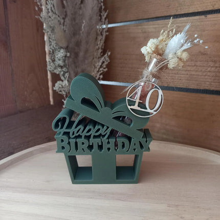 Geburtstagsgeschenk 3D gedruckt mit Reagenzglas ( Kunststoff) Geldgeschenk, Personalisierung möglich