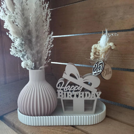 Geburtstagsgeschenk 3D gedruckt mit Reagenzglas ( Kunststoff) Geldgeschenk, Personalisierung möglich
