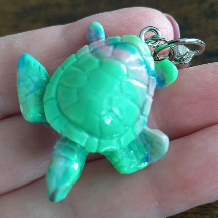 Schildkröte aus Fimo, Polymer Clay als Schlüsselanhänger,HANDMADE in Deutschland