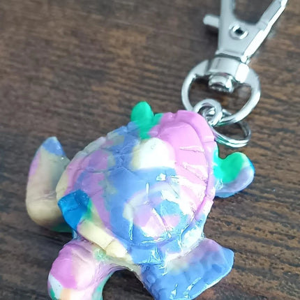 Schildkröte aus Fimo, Polymer Clay als Schlüsselanhänger,HANDMADE in Deutschland
