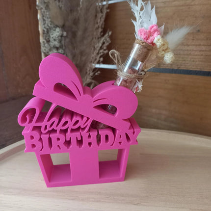 Geburtstagsgeschenk 3D gedruckt mit Reagenzglas ( Kunststoff) Geldgeschenk, Personalisierung möglich