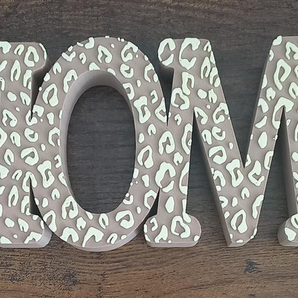 Home 3D gedruckt Deko, in Leomuster, neutral, mit Herzchen