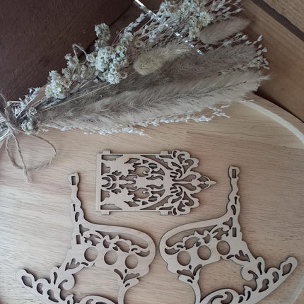 Geldgeschenk, Schaukelstuhl verziert aus Holz